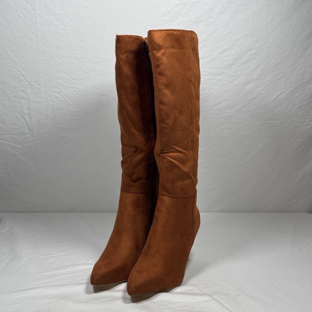 Womens Perphy Brown Knee High Boots Pointed Toe Stiletto Heel Dress Size‎ 7.5